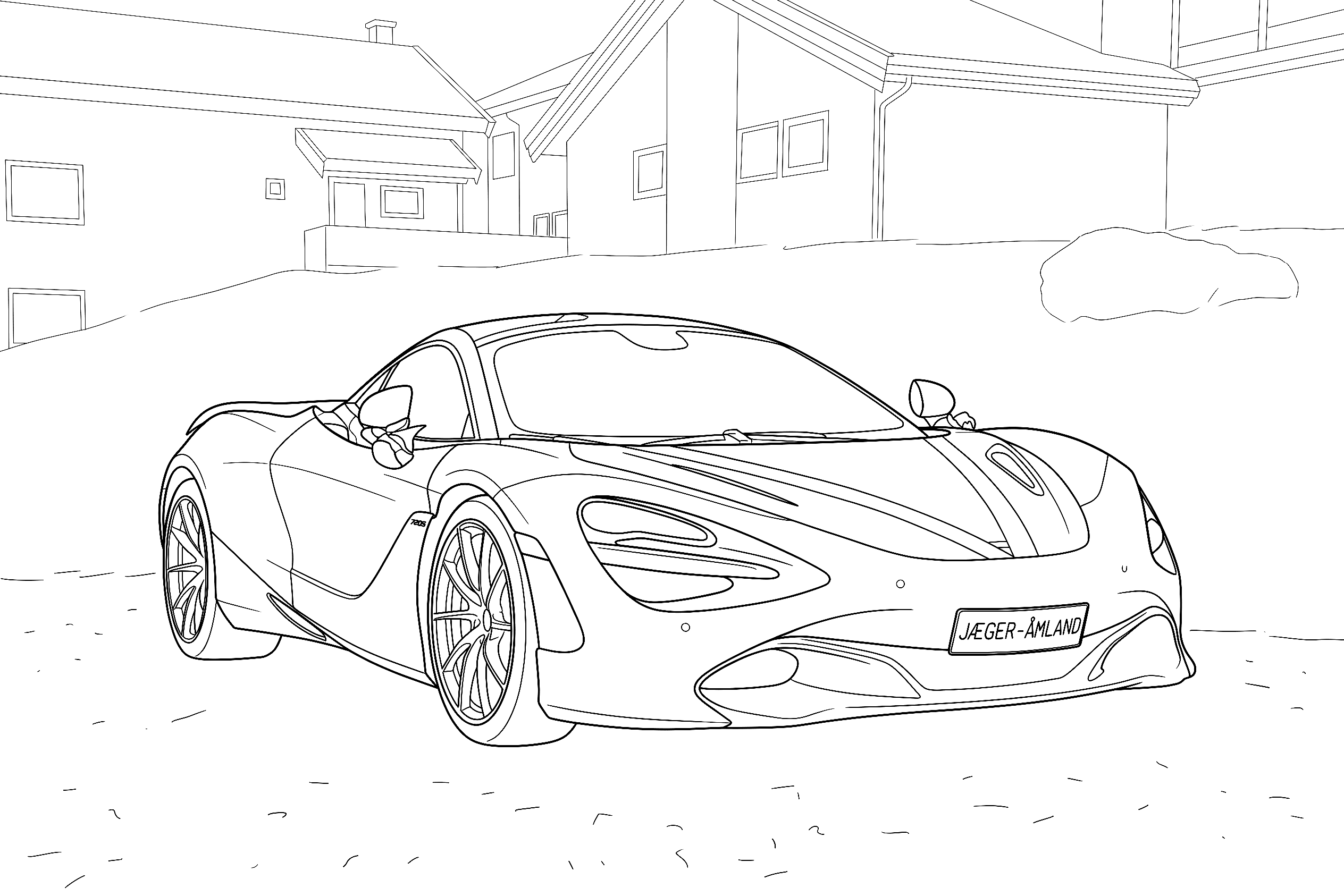 AI-generated cars coloring page — black and white line art ready to print