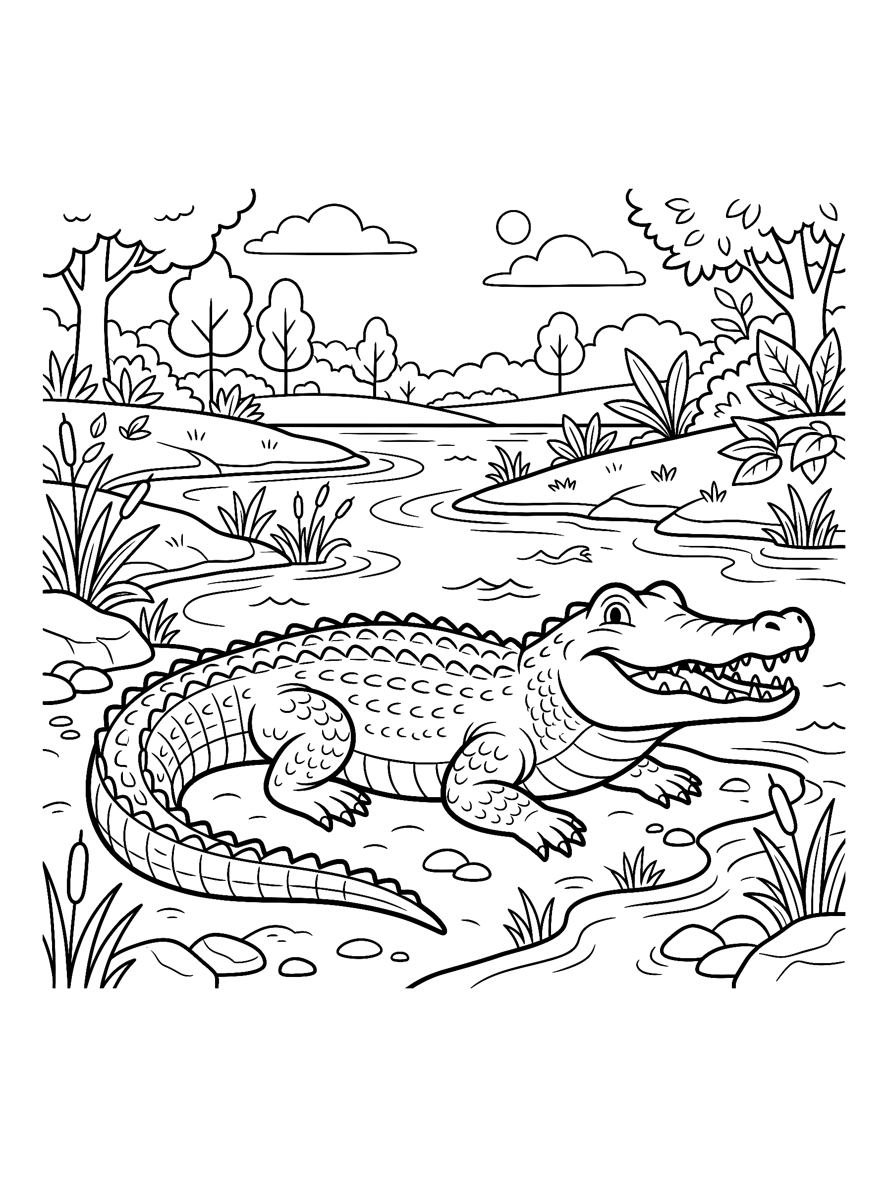 Crocodile coloring page
