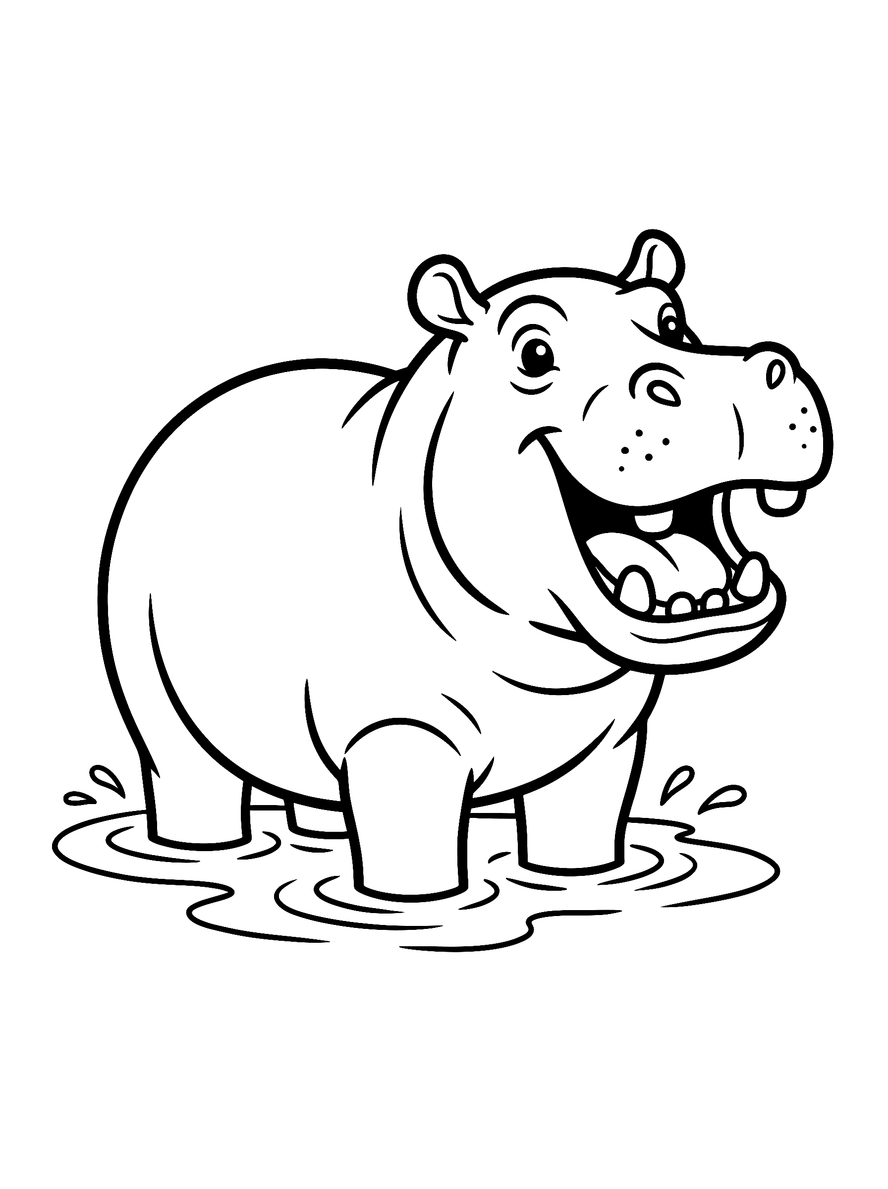 Hippo coloring page