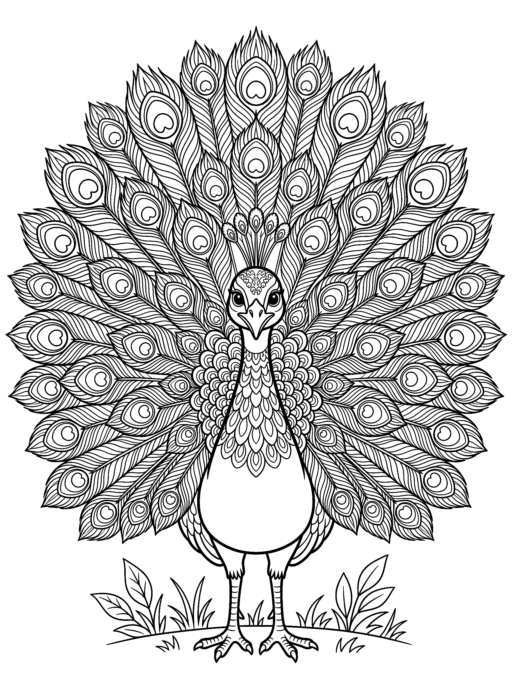 Peacock coloring page