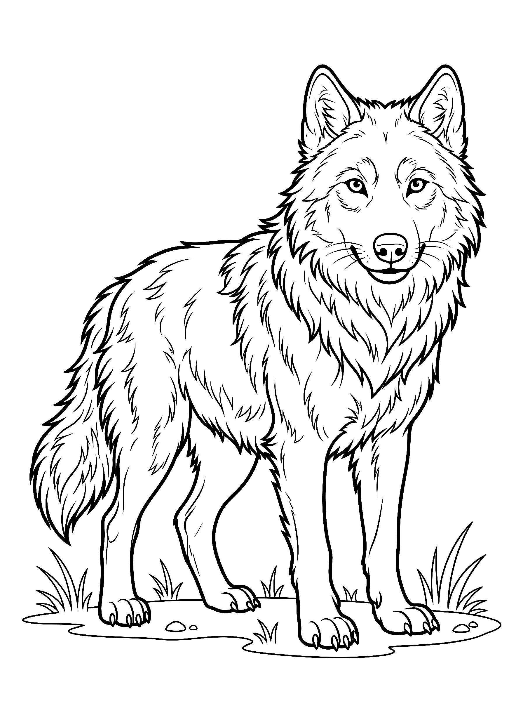 Kleurplaat Wolf