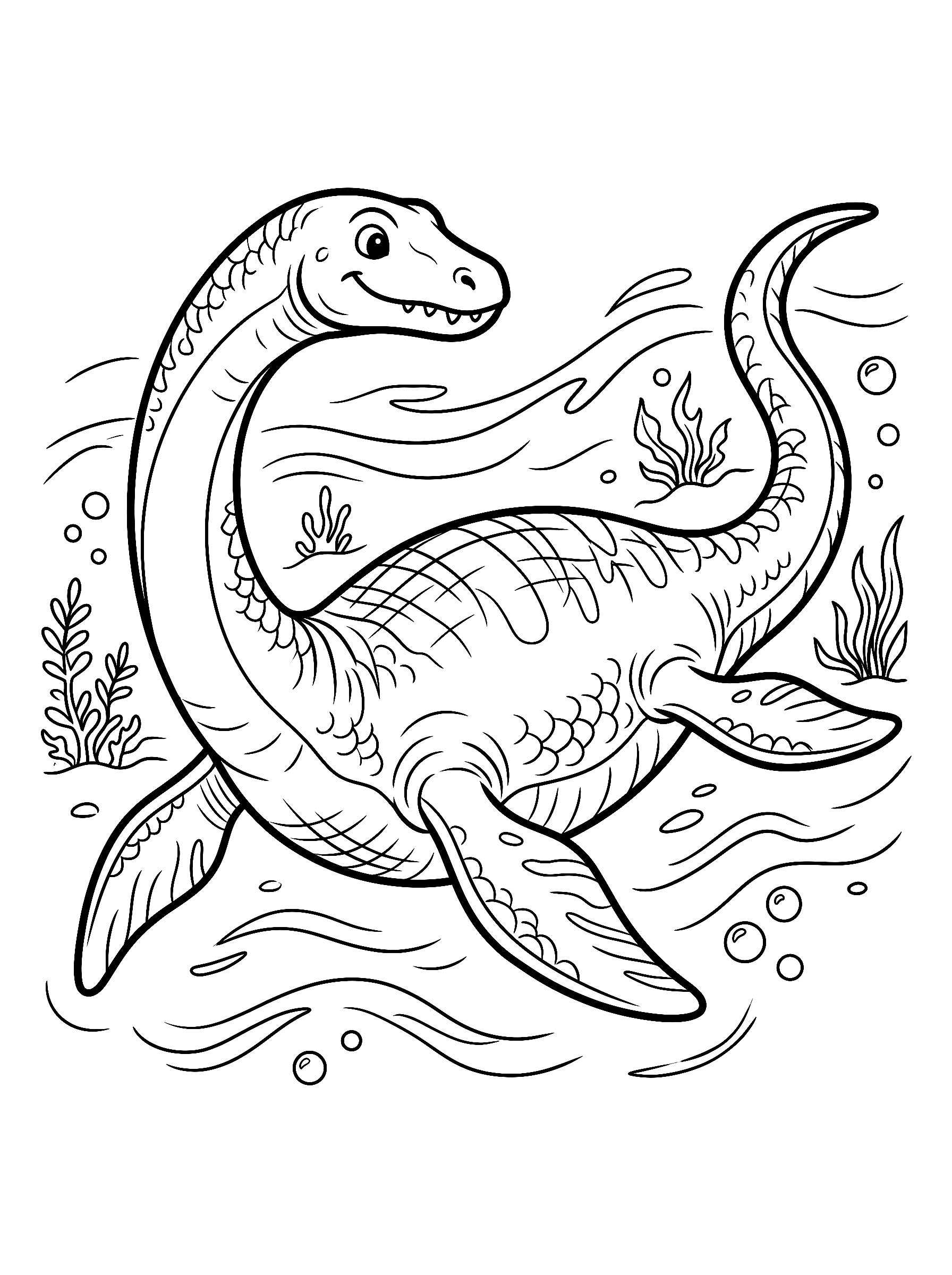 Ausmalbild Plesiosaurus