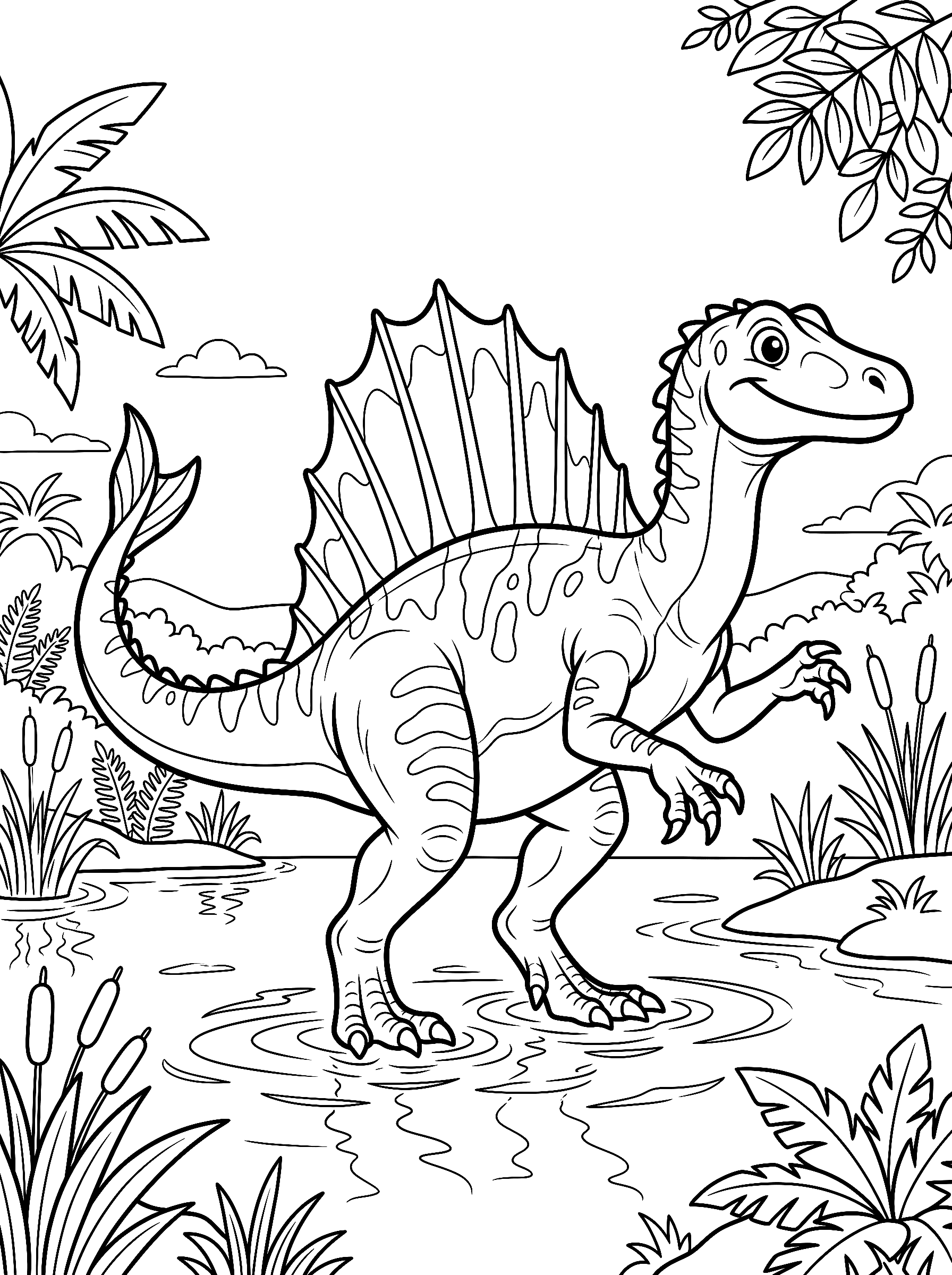 Spinosaurus coloring page