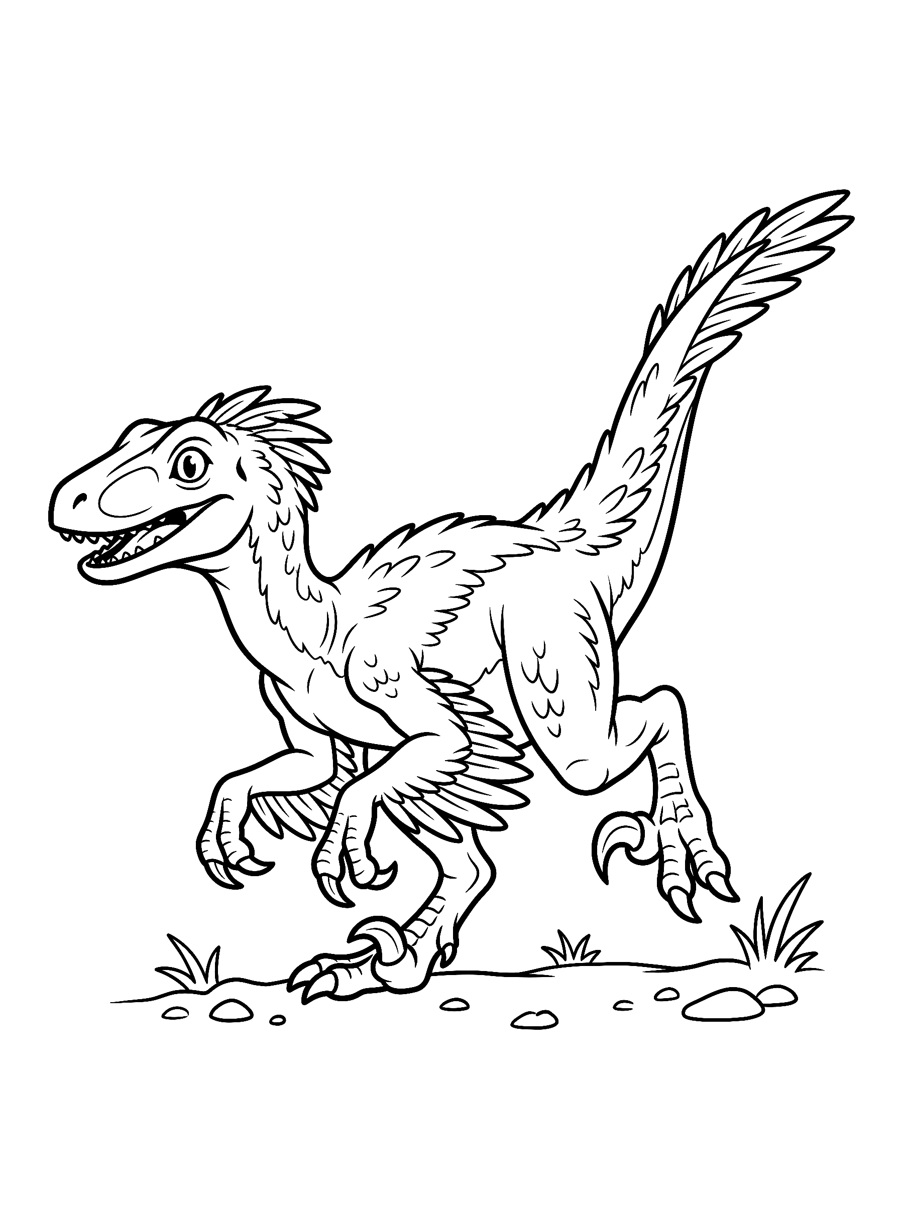 Kleurplaat Velociraptor
